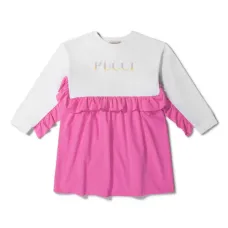 Платье с оборками и логотипом