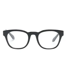Logo-lettering round-frame glasses