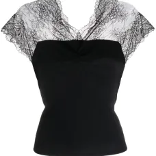 Топ из джерси с кружевом