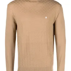 Logo-embroidered wool jumper