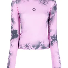 Футболка с высоким воротником и графичным принтом Футболка с высоким воротником и графичным принтом