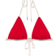 Топ бикини с треугольными чашками и монограммой