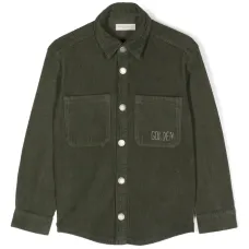 Вельветовая рубашка с вышитым логотипом