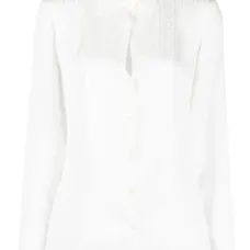 Атласная рубашка с длинными рукавами и монограммой