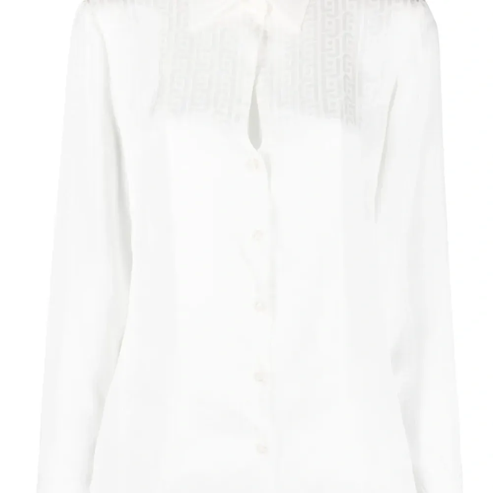 Атласная рубашка с длинными рукавами и монограммой