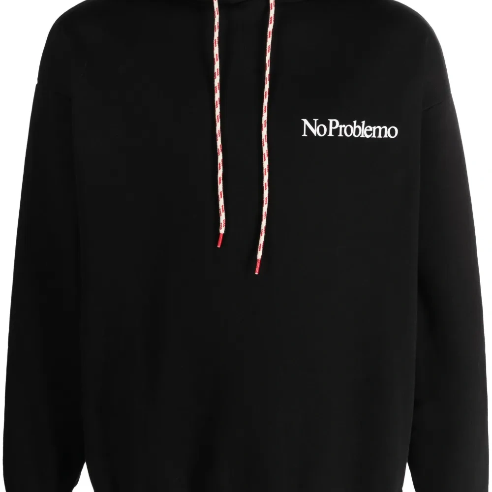 Slogan-print cotton hoodie