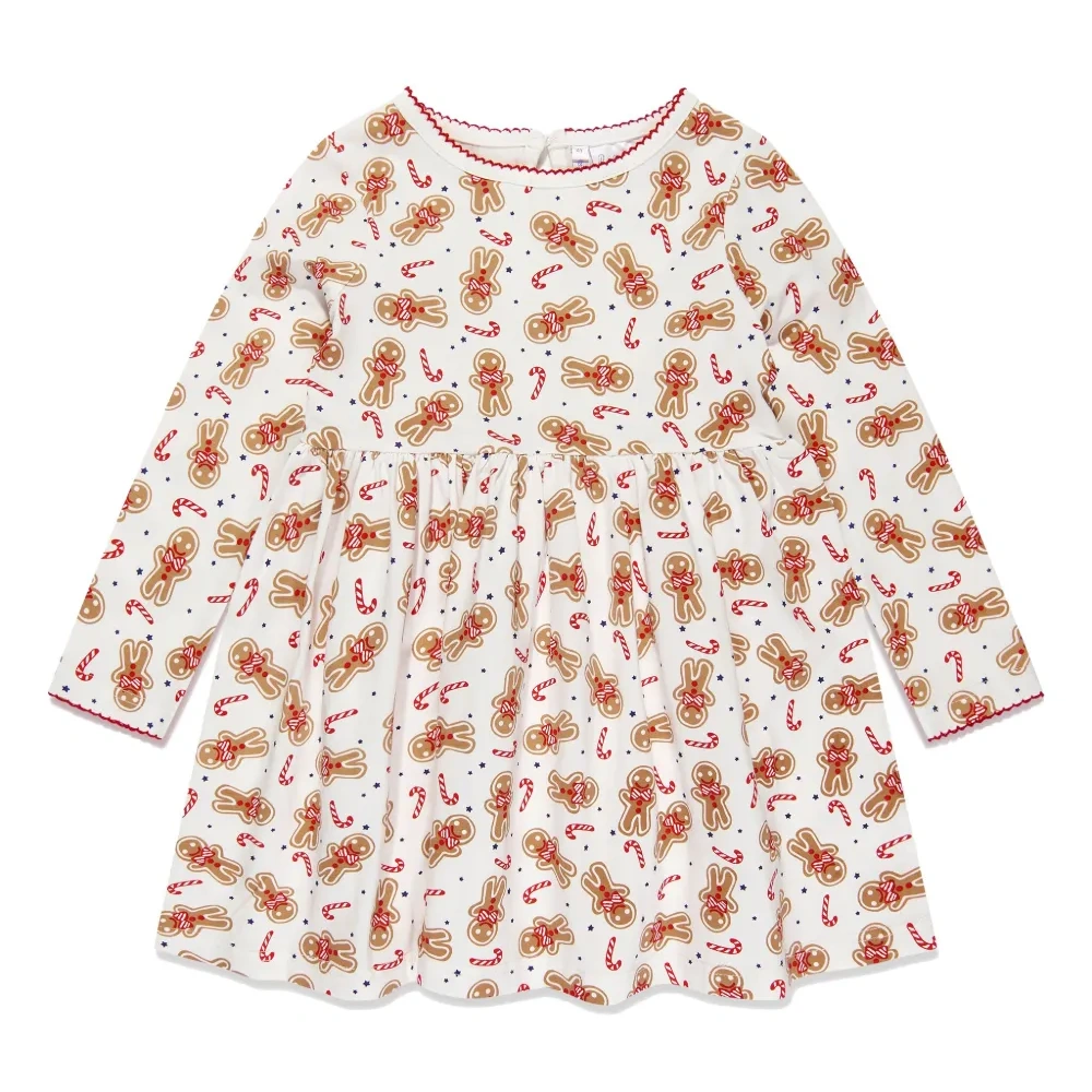 Gingerbread stretch-cotton dress