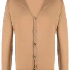 Кардиган из шерсти мериноса с V-образным вырезом