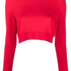 Укороченный джемпер с вышитым логотипом Укороченный джемпер с вышитым логотипом