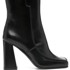 95mm square-toe leather ankle boots
