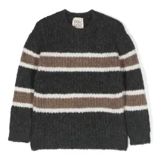 Полосатый джемпер вязки интарсия