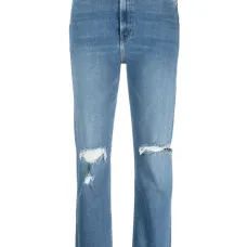 Rider high-rise straight-leg jeans