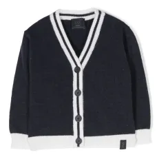 Шерстяной кардиган в двух тонах