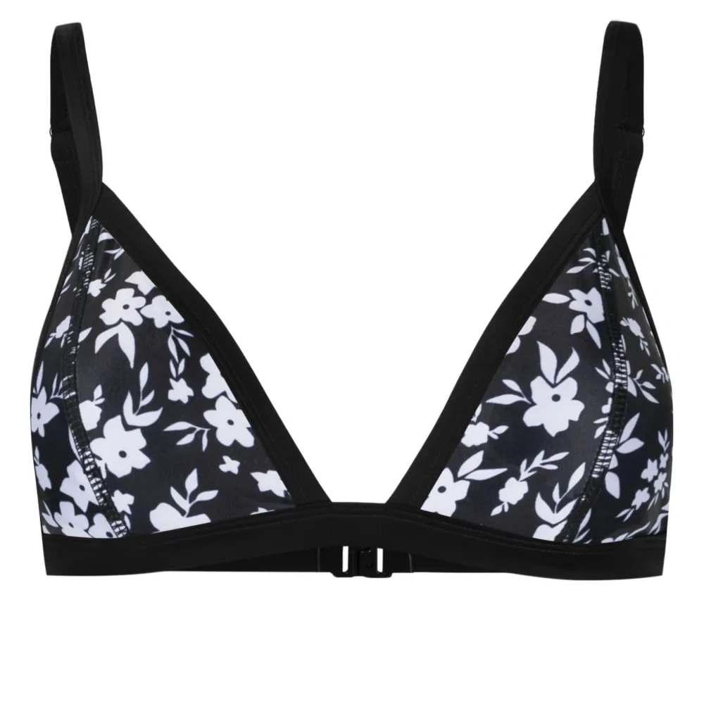 Топ бикини с треугольными чашками и цветочным принтом