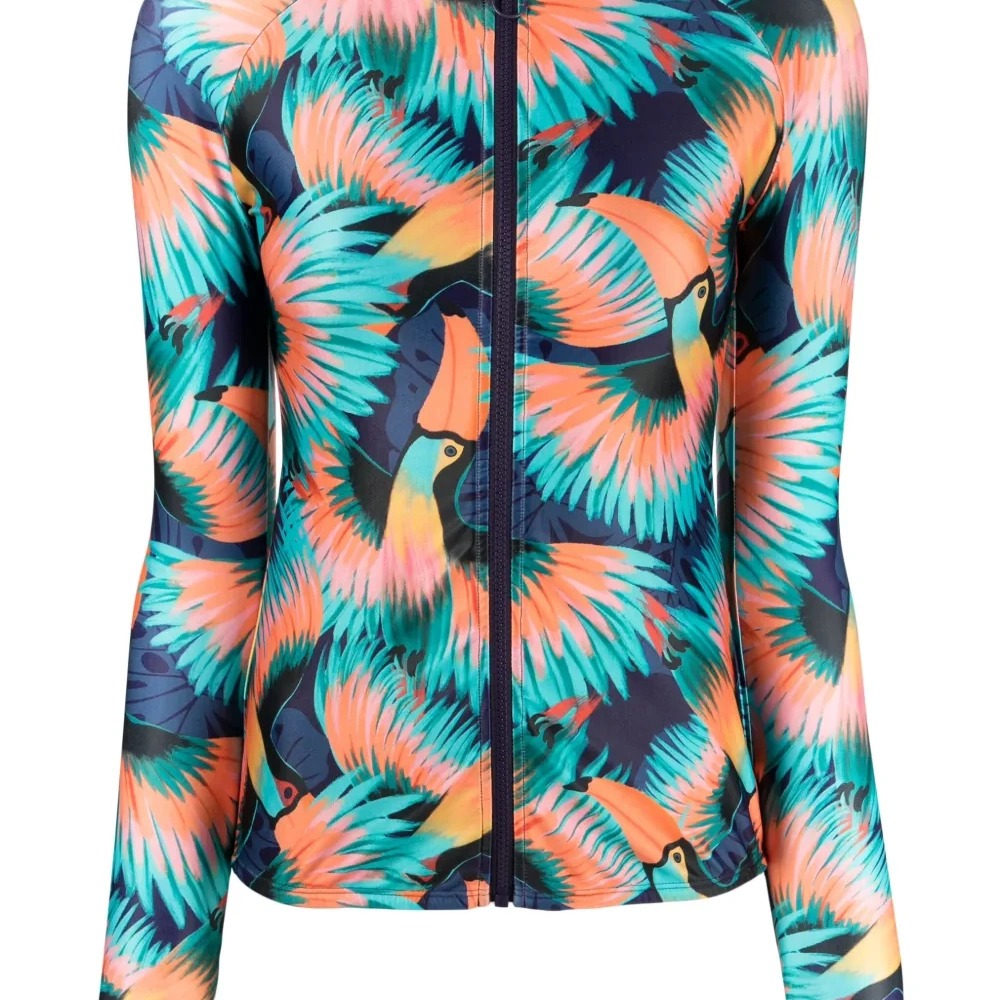 Топ для плавания на молнии с принтом