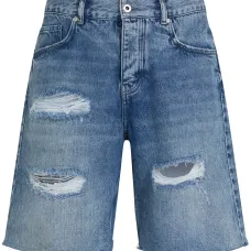 Джинсовые шорты с эффектом потертости Джинсовые шорты с эффектом потертости