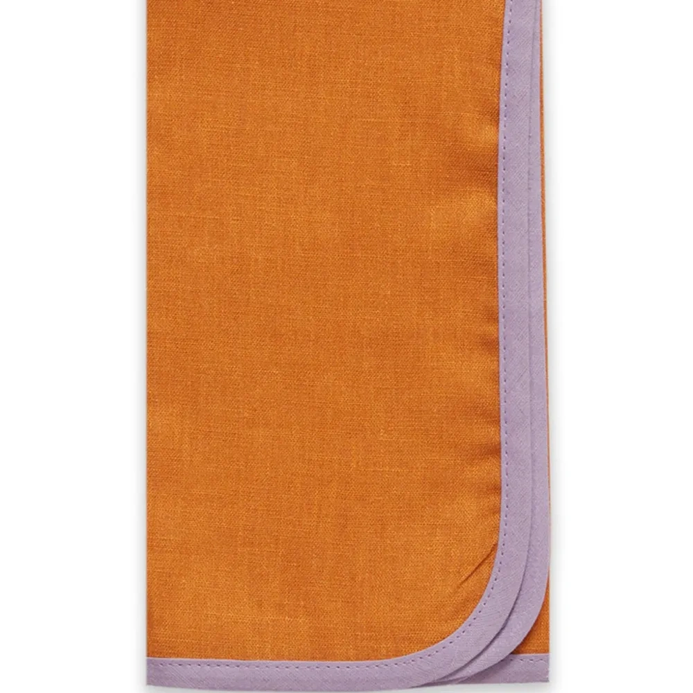 Contrast-trim linen napkins (set of 2)