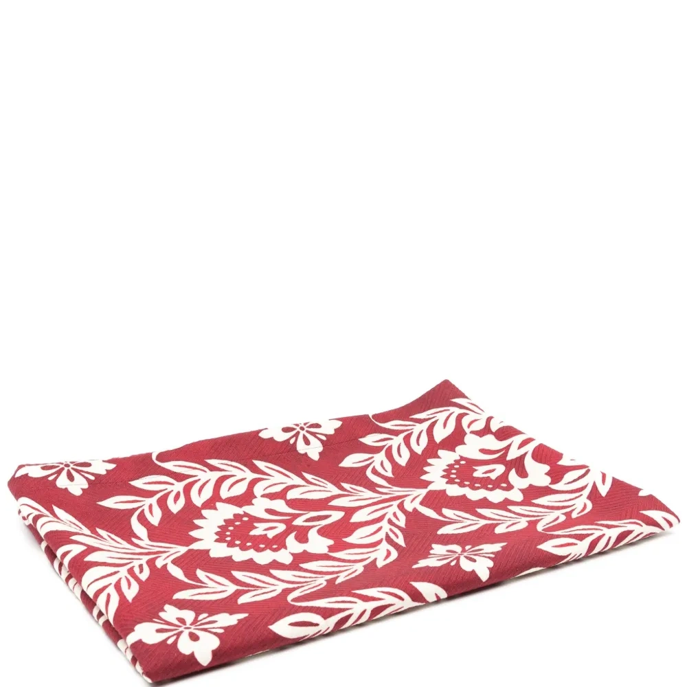 Floral-print herringbone table runner