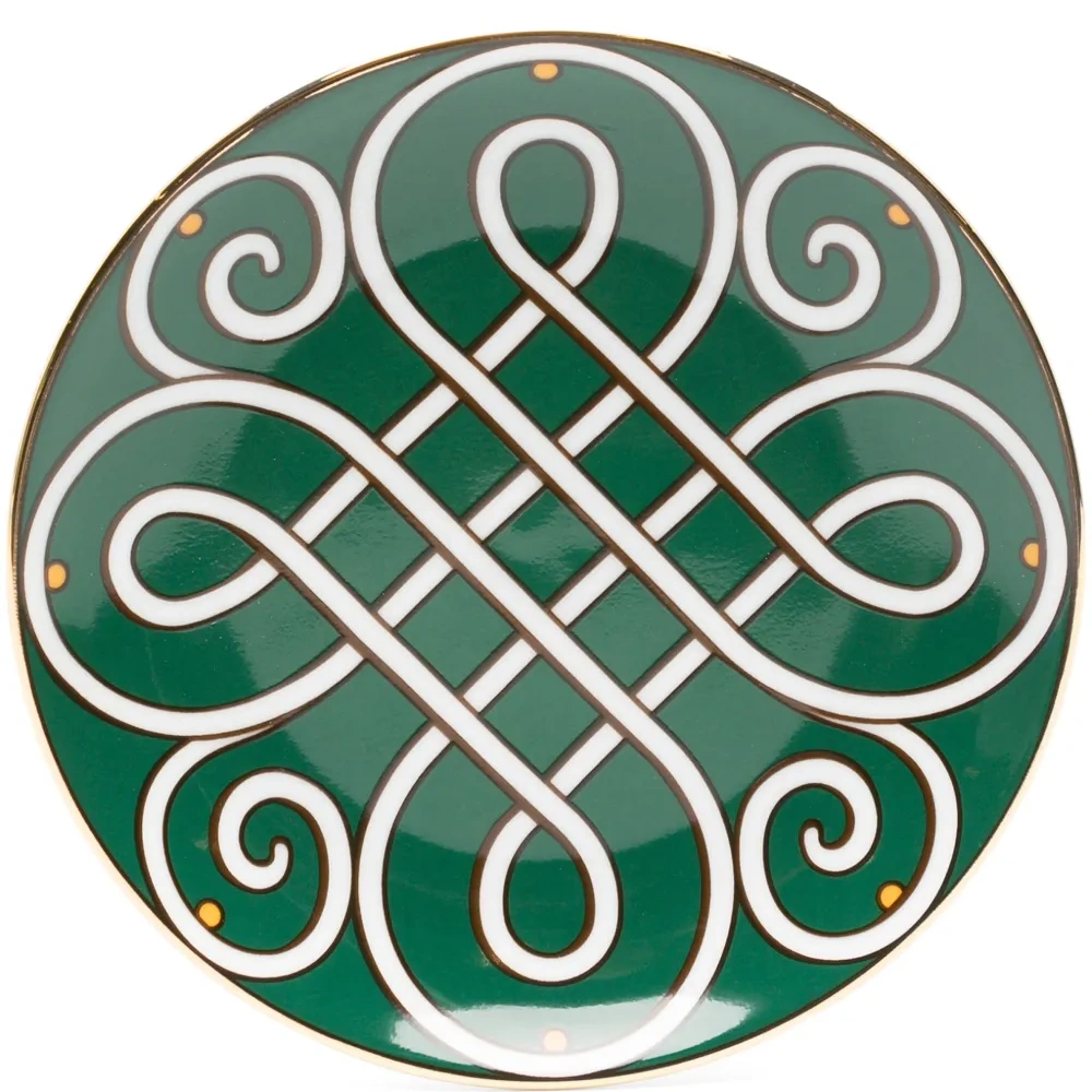 Graphic-print porcelain plate