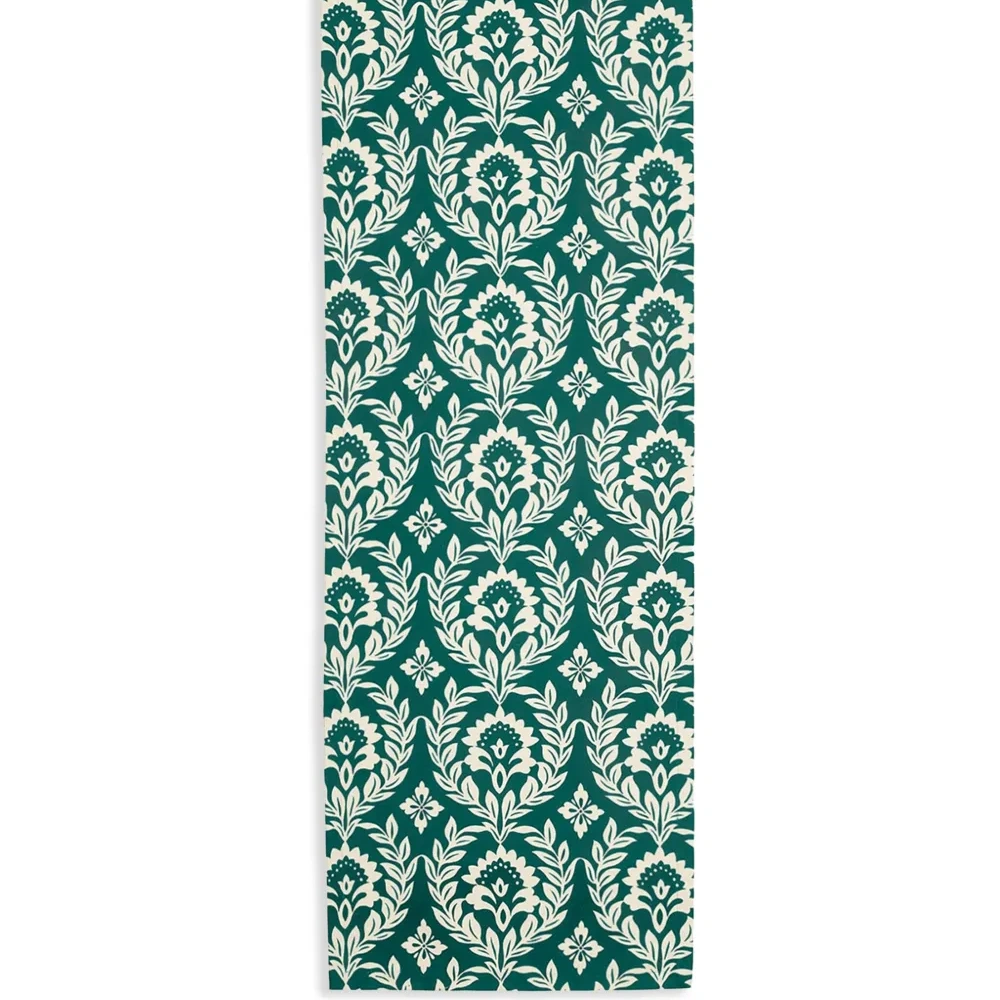 Leaf-print cotton runner