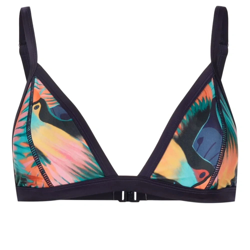 Топ бикини с треугольными чашками и принтом