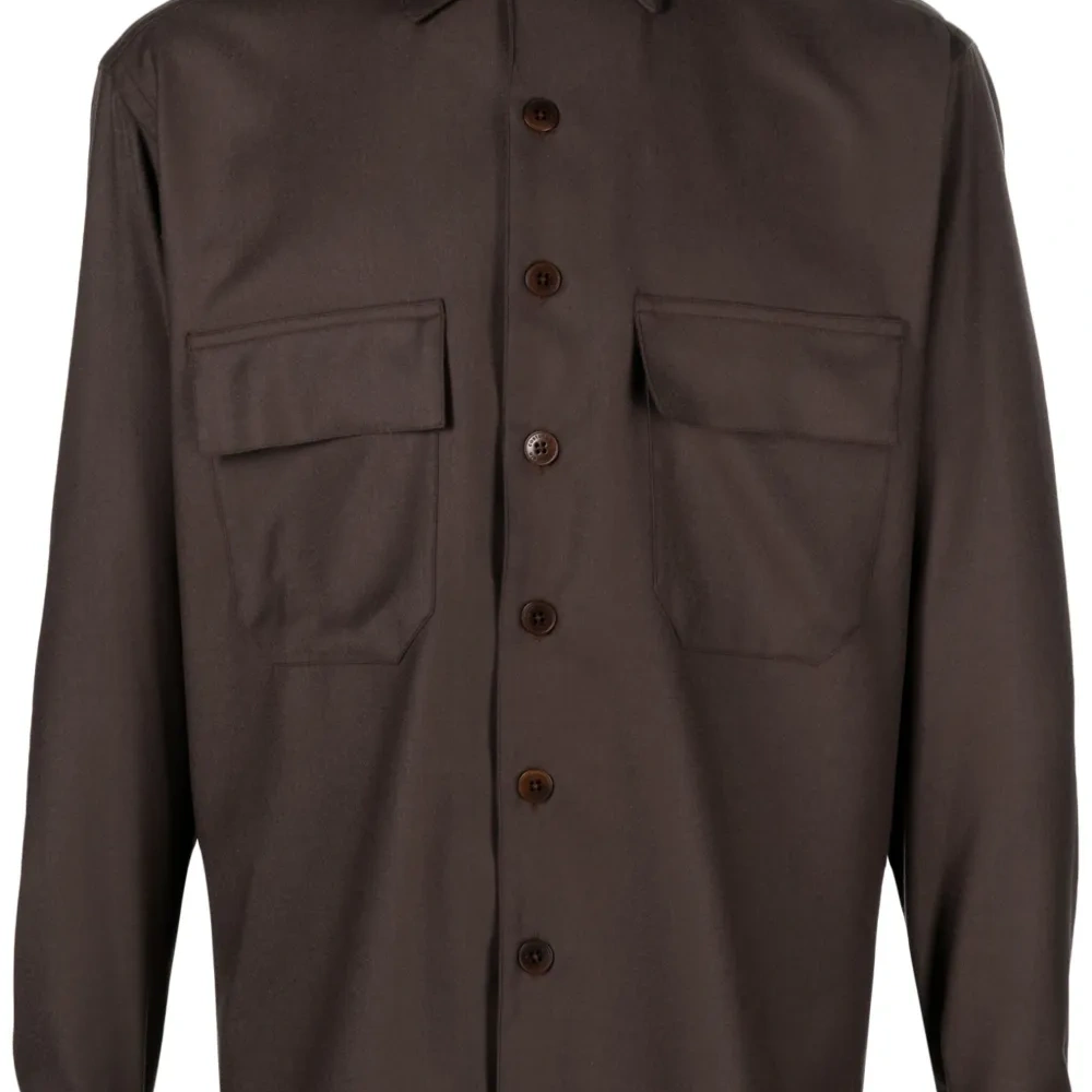Long-sleeve virgin wool shirt