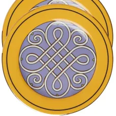 Filigree-print porcelain dessert plates (set of 2)