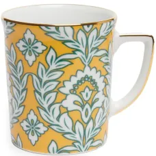 Leaf-print porcelain mug
