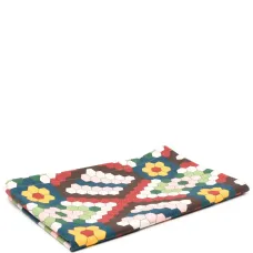 Honeycomb-print cotton table runner
