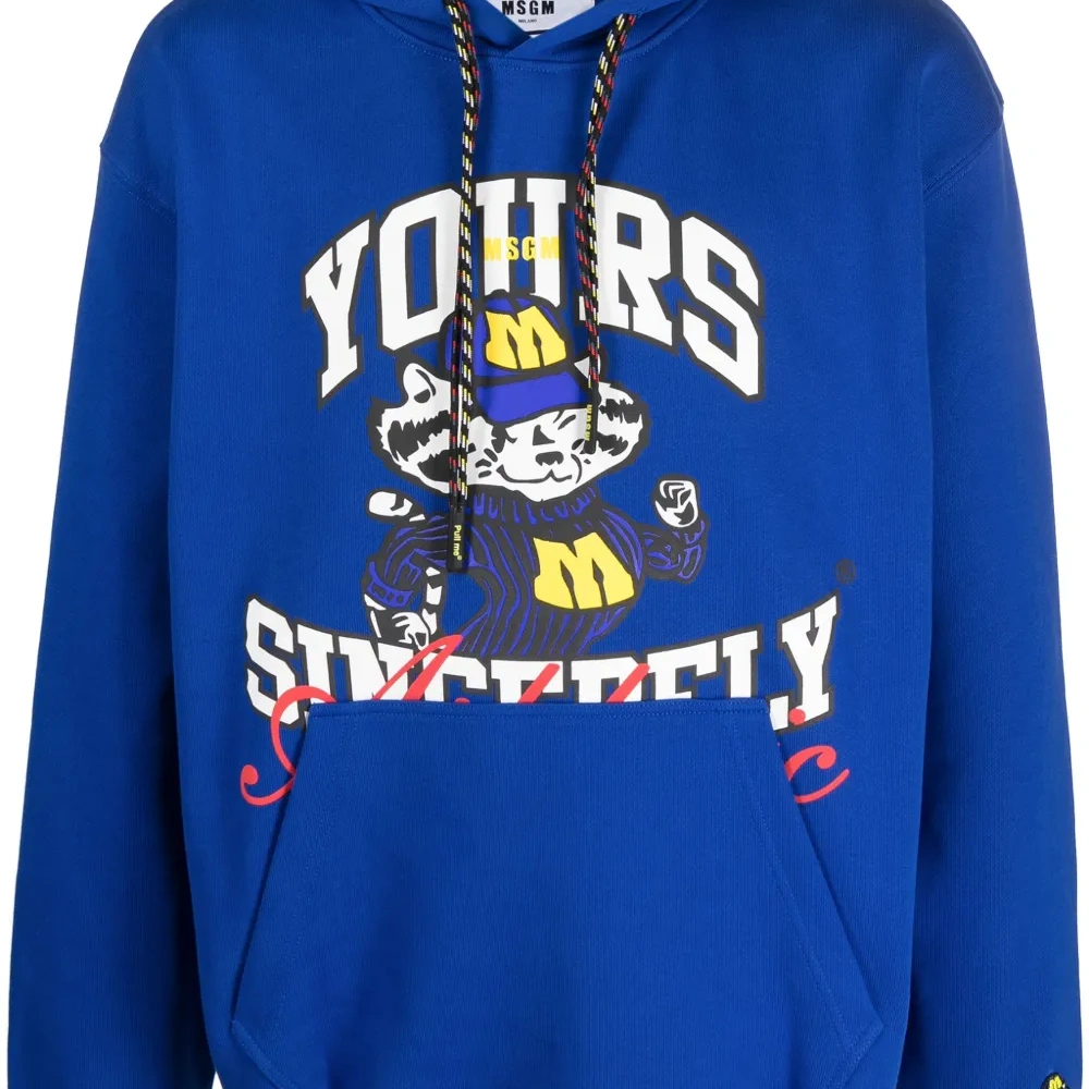 Graphic-print cotton hoodie