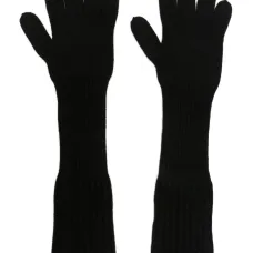 Длинные перчатки с нашивкой-логотипом