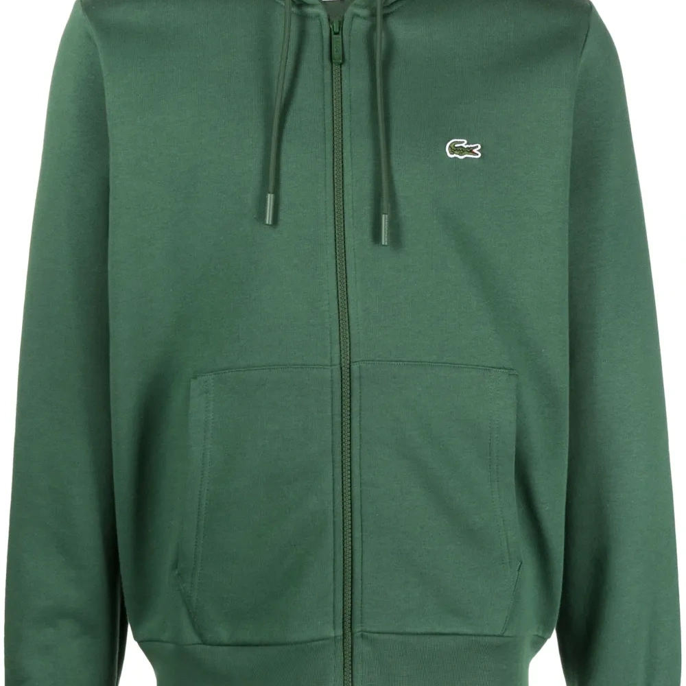 Logo-embroidered zip-up hoodie