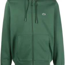 Logo-embroidered zip-up hoodie