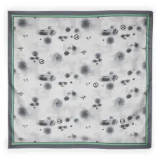 Logo-print silk foulard scarf