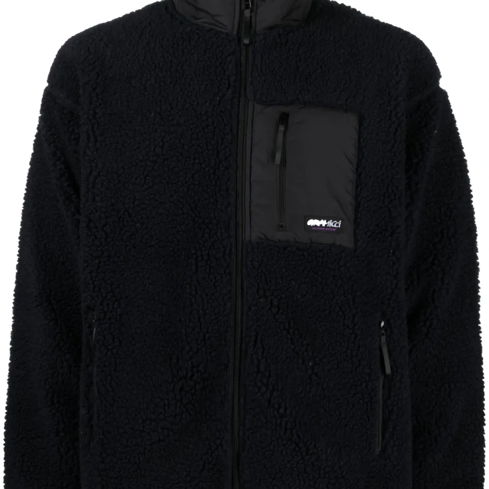 logo-patch fleece jacket