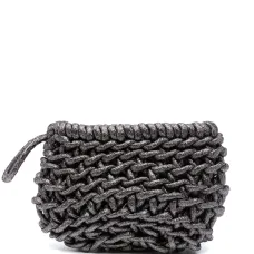 плетеный клатч с эффектом металлик