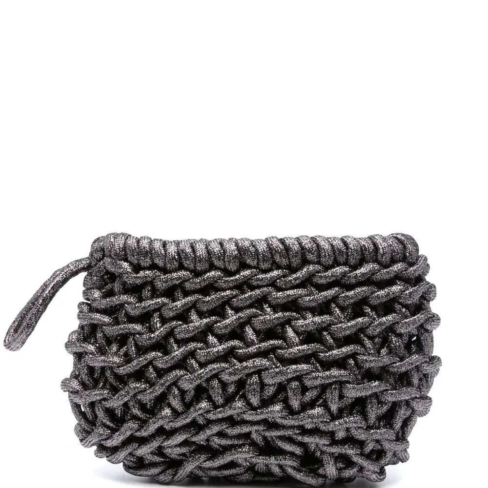 плетеный клатч с эффектом металлик плетеный клатч с эффектом металлик