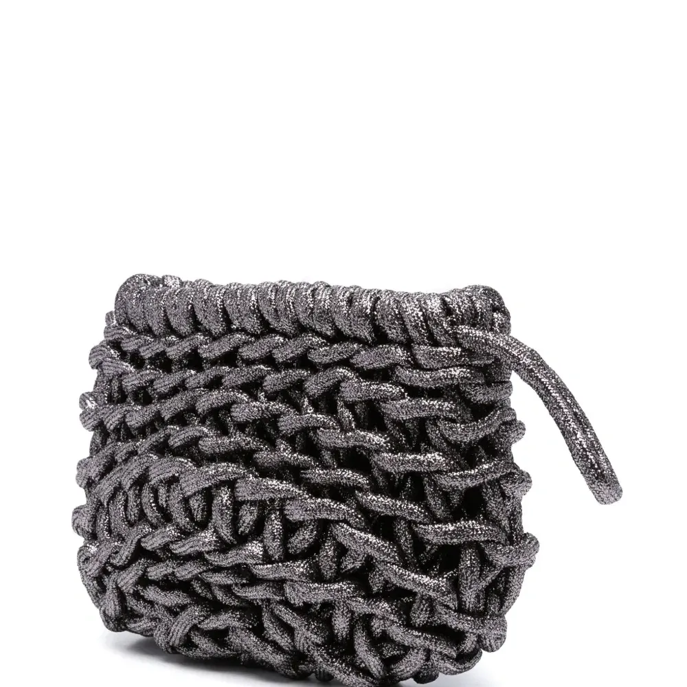 плетеный клатч с эффектом металлик плетеный клатч с эффектом металлик