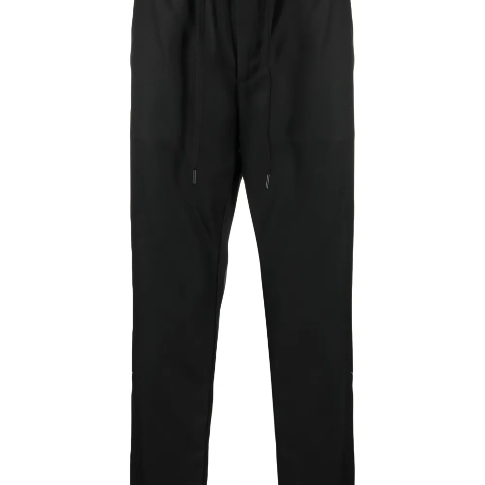 Logo-patch drawstring straight-leg trousers Logo-patch drawstring straight-leg trousers