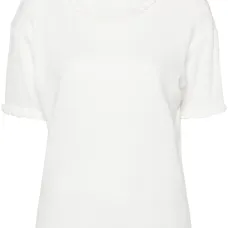 Футболка с плетеной отделкой