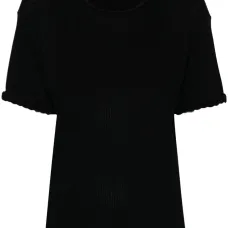 Футболка с плетеной отделкой