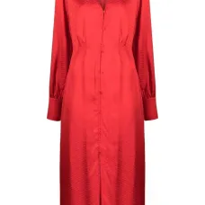 Жаккардовое платье-рубашка с логотипом