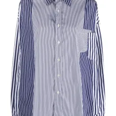 Полосатая рубашка Frankenstein в технике пэчворк