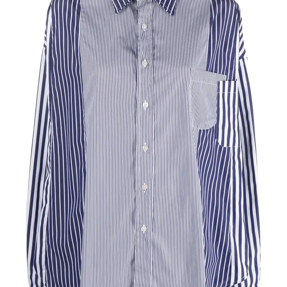 Полосатая рубашка Frankenstein в технике пэчворк