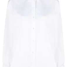Long-sleeve cotton-blend shirt