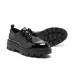Lace-up patent leather loafers