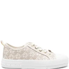 Monogram-print round-toe sneakers