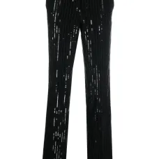 High-waisted sequin trousers
