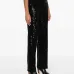 High-waisted sequin trousers