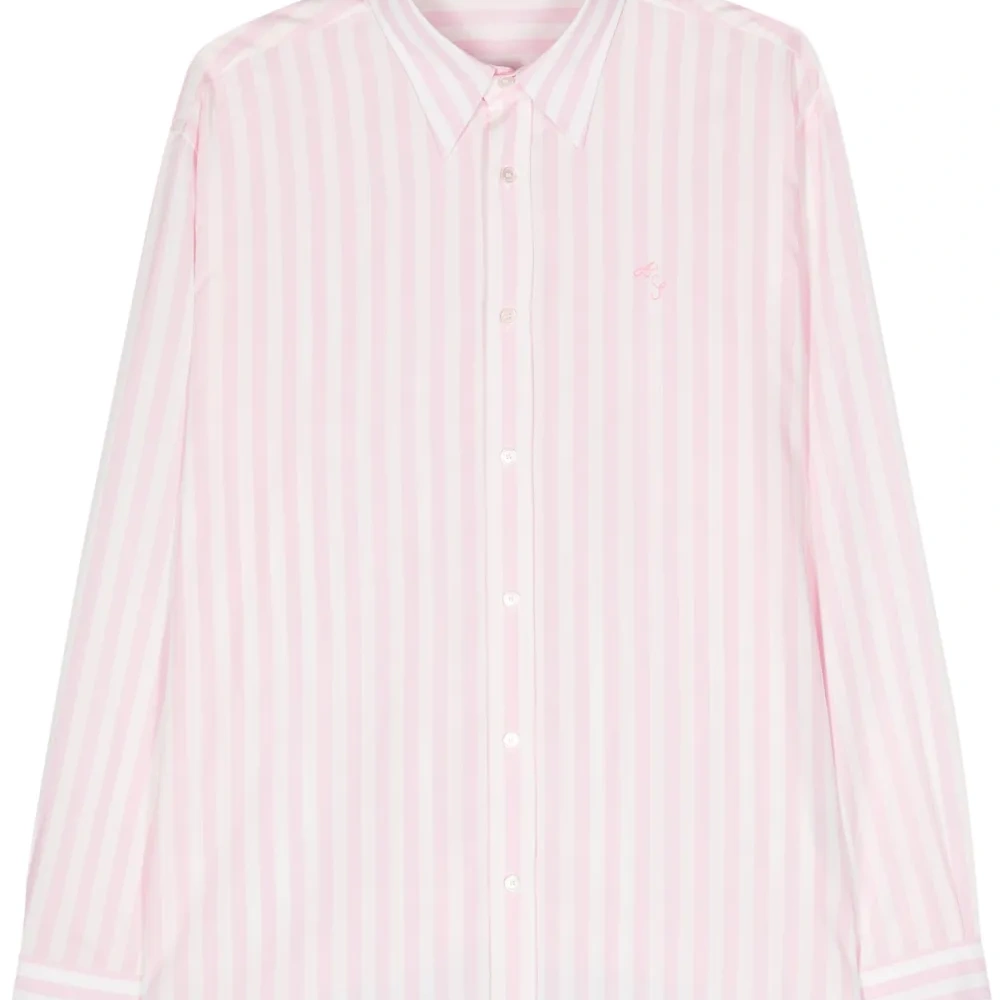 Полосатая рубашка с вышитым логотипом